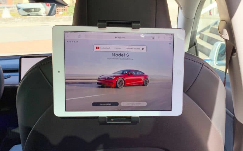 Support pour tablette sur siège avant, Tesla Model 3