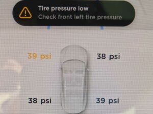 Trouver pression pneus V11, Tesla Model 3