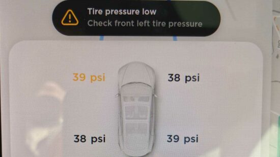 Trouver pression pneus V11, Tesla Model 3