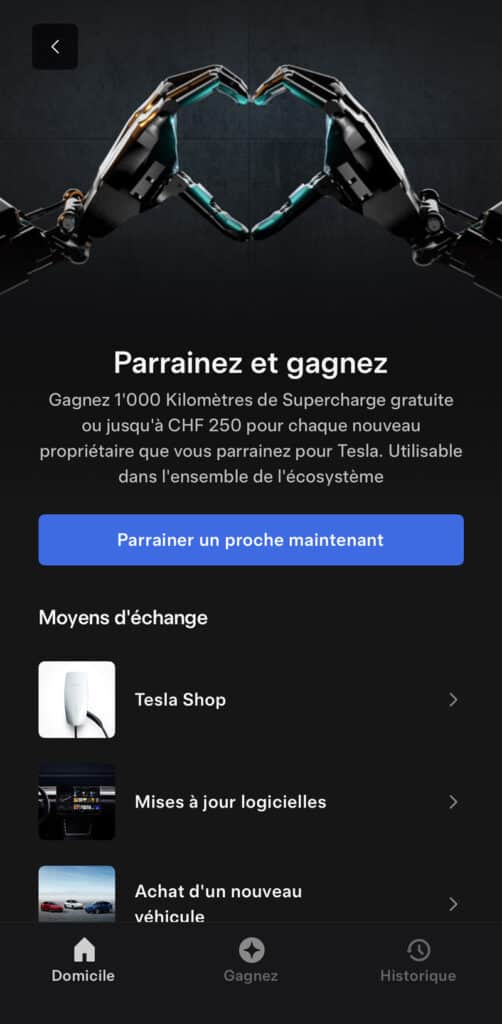 Code de parrainage Tesla