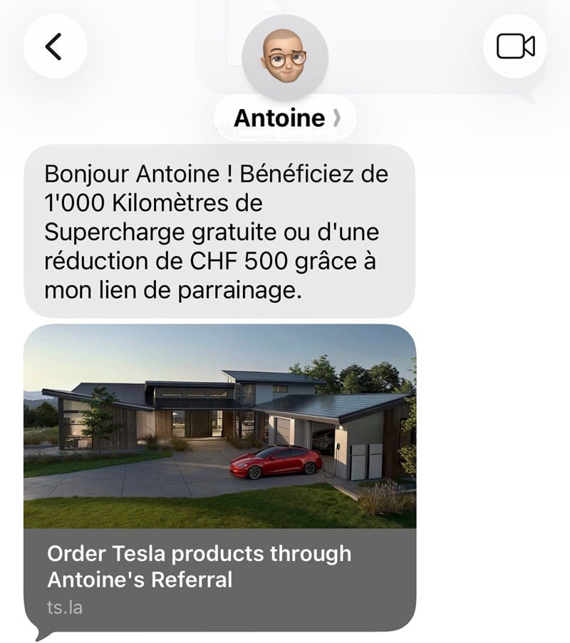 Lien de parrainage Tesla