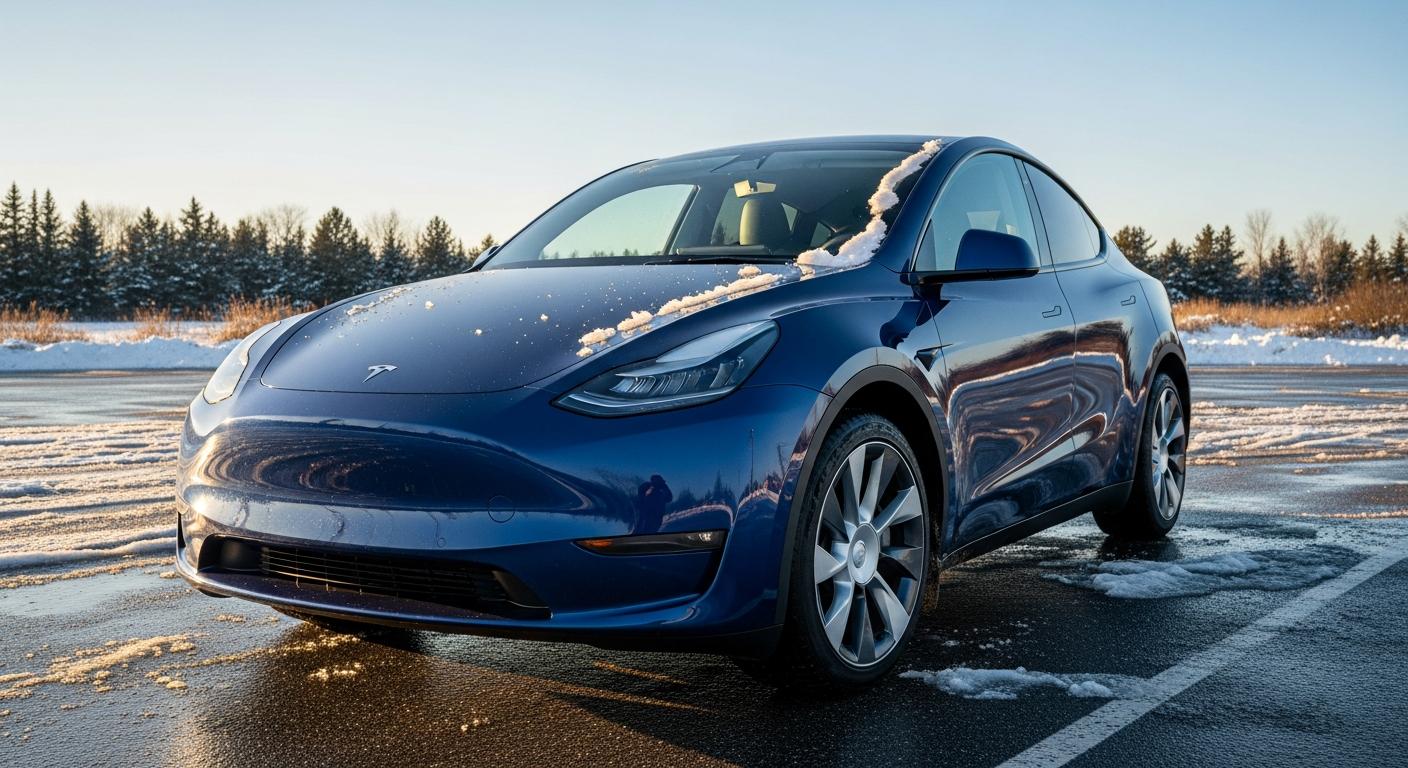 Tesla Model Y : combien de temps pour faire fondre la neige ?