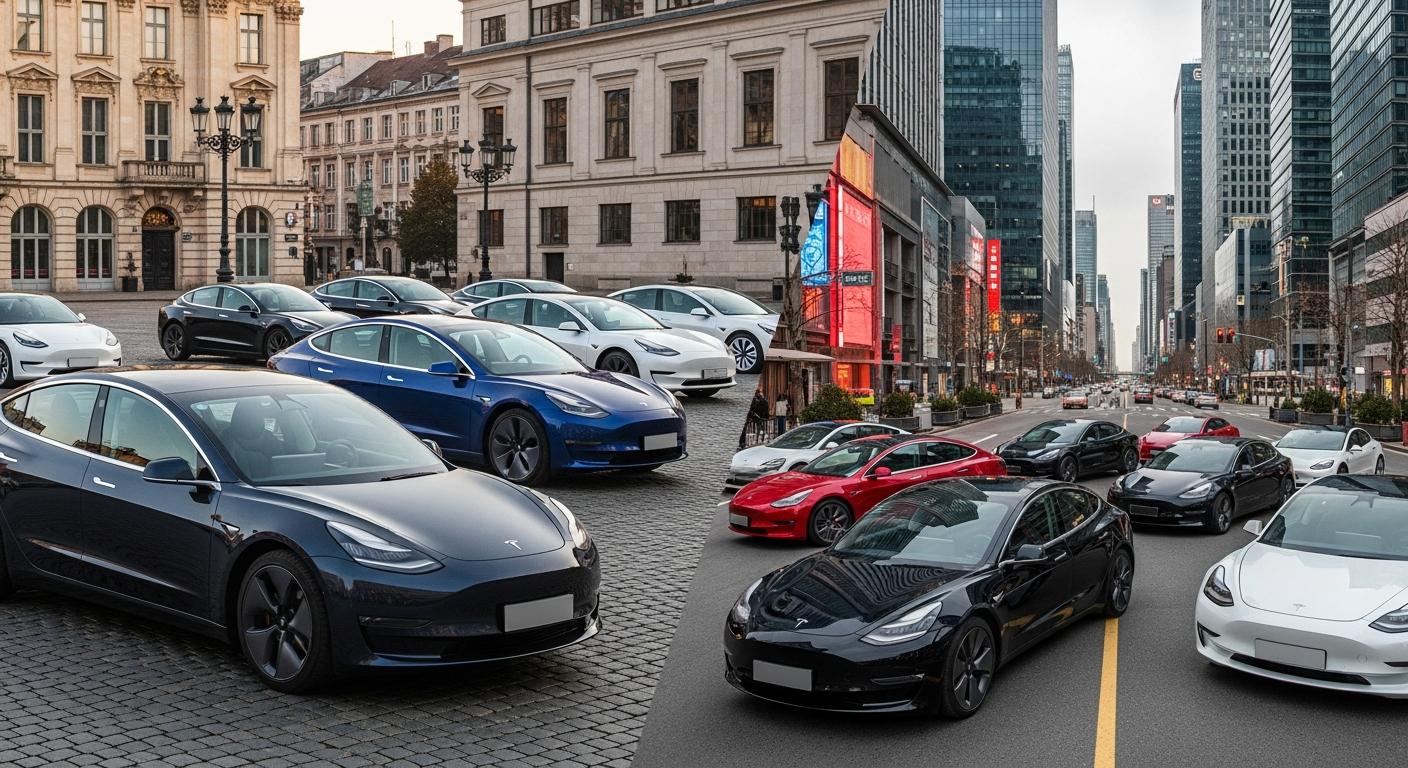 Tesla Model 3 : ciel de toit noir et écran 16