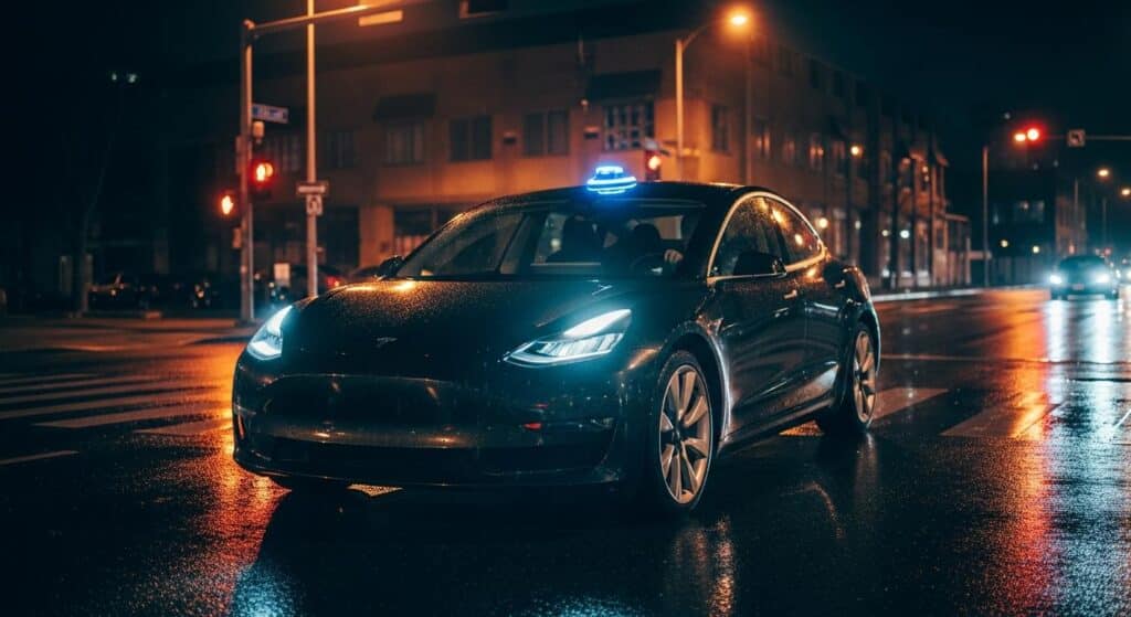 FSD Tesla anticipe un piรฉton : l'IA voit ce que l'humain rate