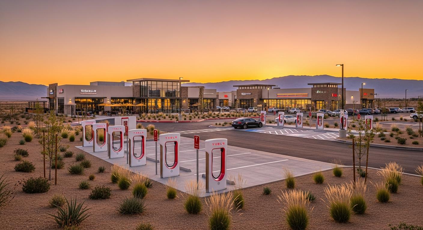 Tesla construit 400 bornes V4 en Californie : record mondial