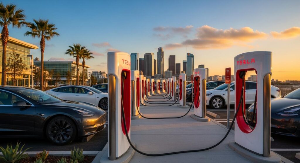 Tesla ouvre son 1er Megacharger public ร Los Angeles