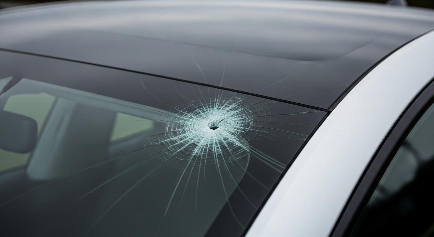 Débris de missile sur une Tesla : le toit résiste