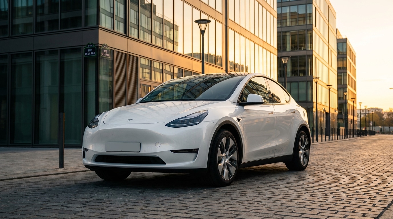 Tesla Model Y RWD : plafond noir et écran 16