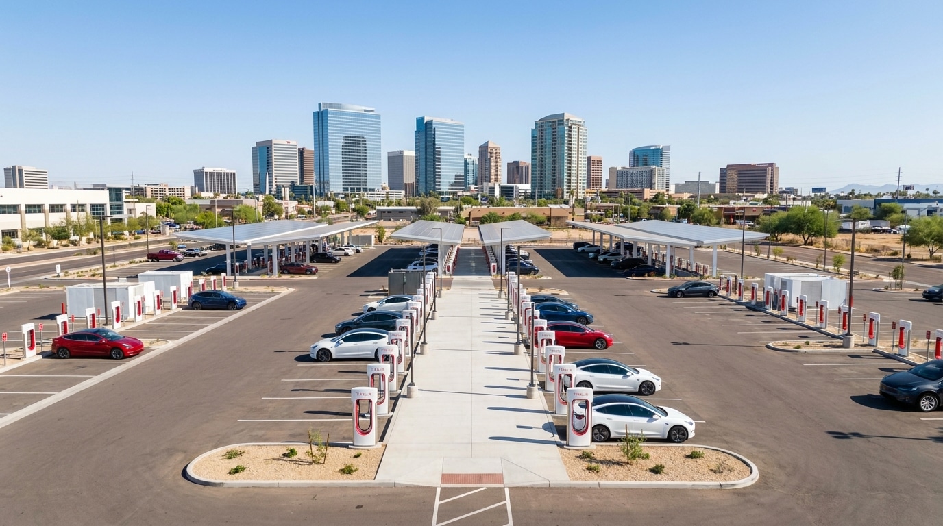 Hub de recharge Robotaxi à Austin : ce que révèlent les permis
