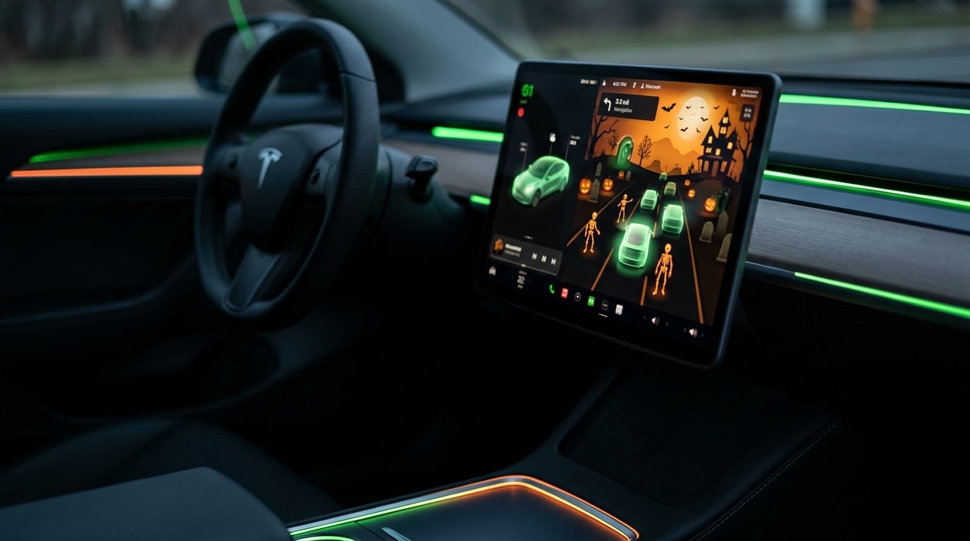 Tesla Halloween Mode : votre voiture devient une maison hantée