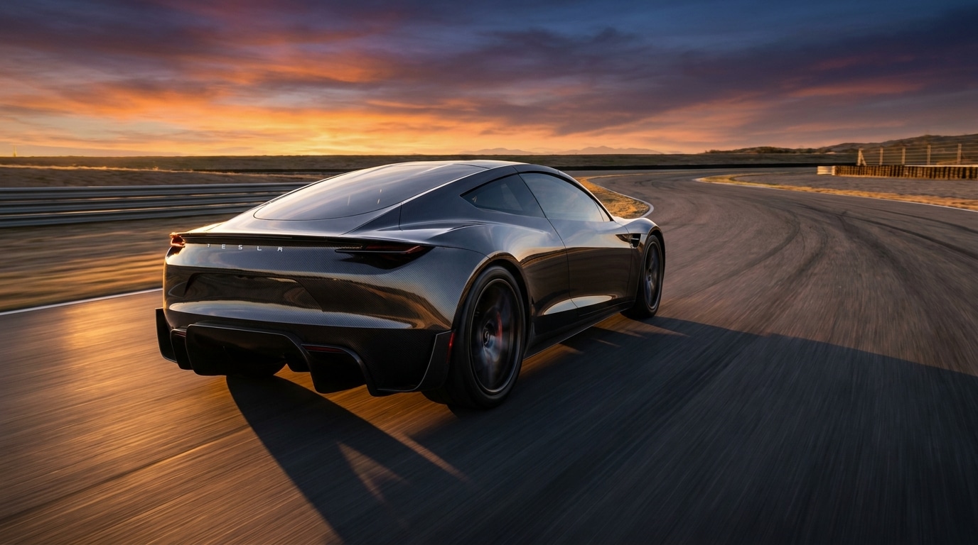 Tesla Roadster : que voit-on sur l'écran avant de booster ?
